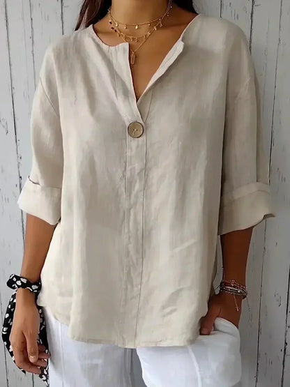 Casual V-neck everyday blouse for women | Nayla -1