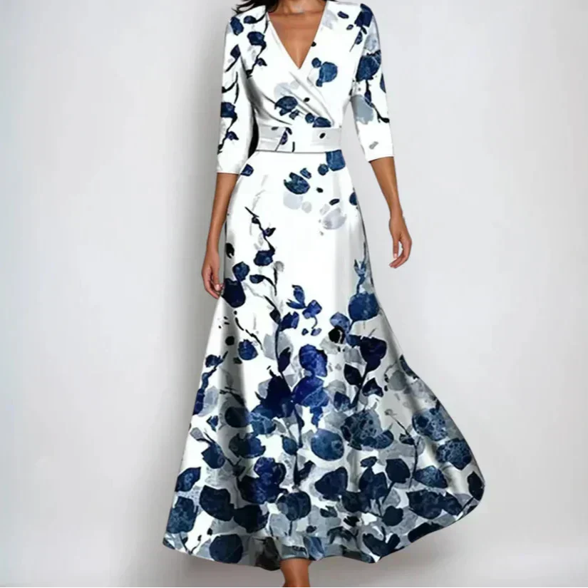 Floral dress with flowing silhouette for women | Emily