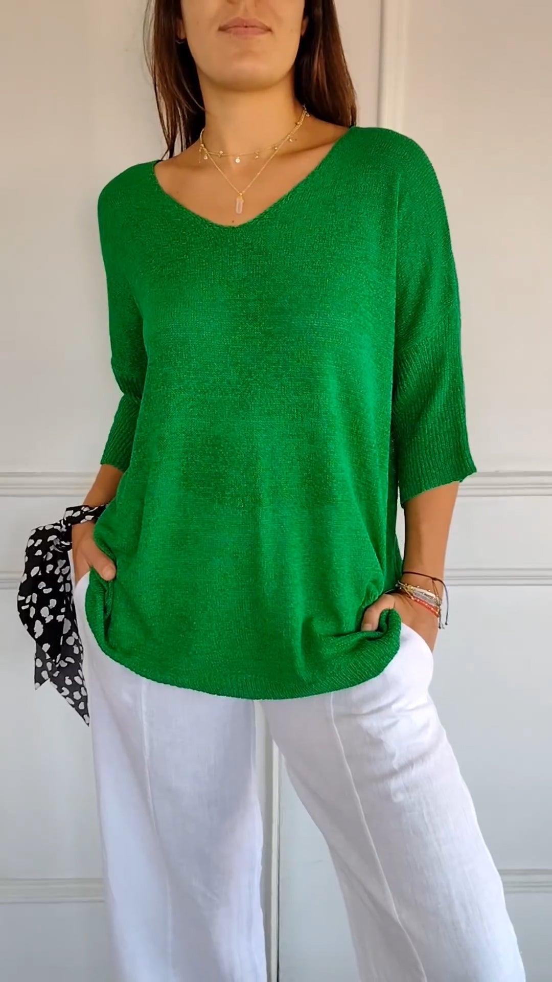 Classic timeless V-neck everyday top for women | Jill -7