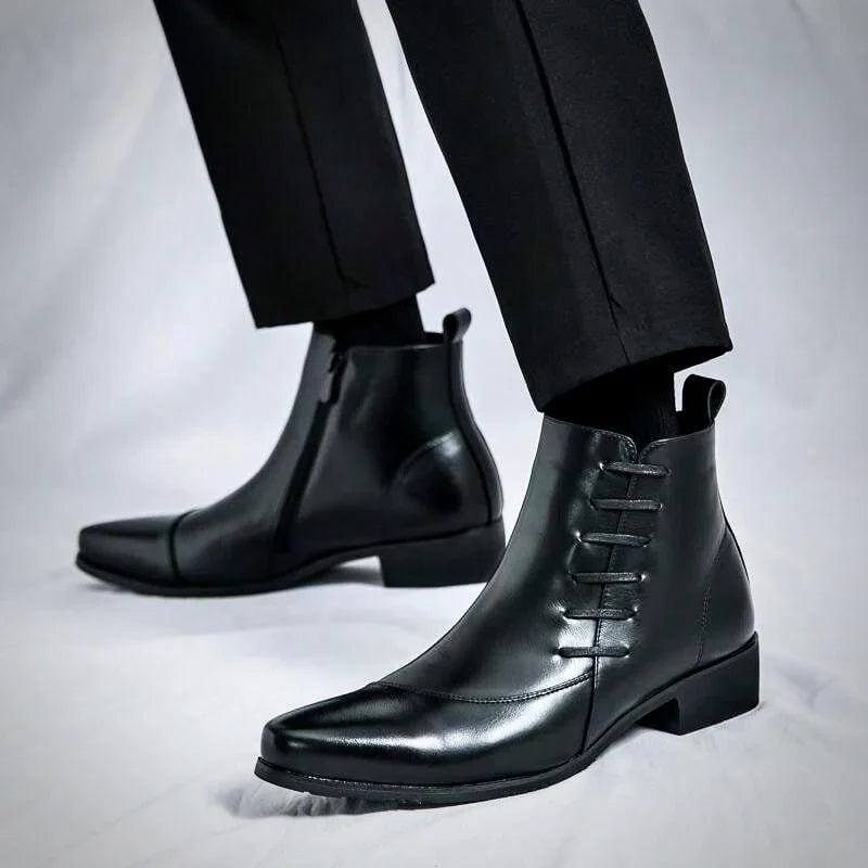 Classic leather everyday dress boots for men | Samuel Thatcher -11