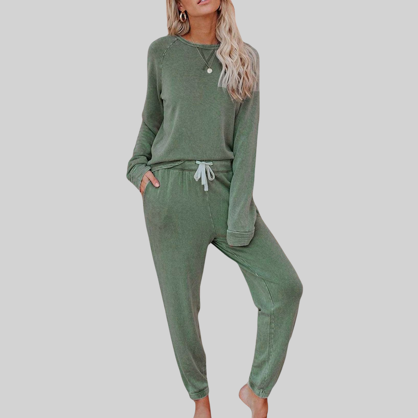 Casual long-sleeve sweatpants co-ord set for women | Jocelyn -6