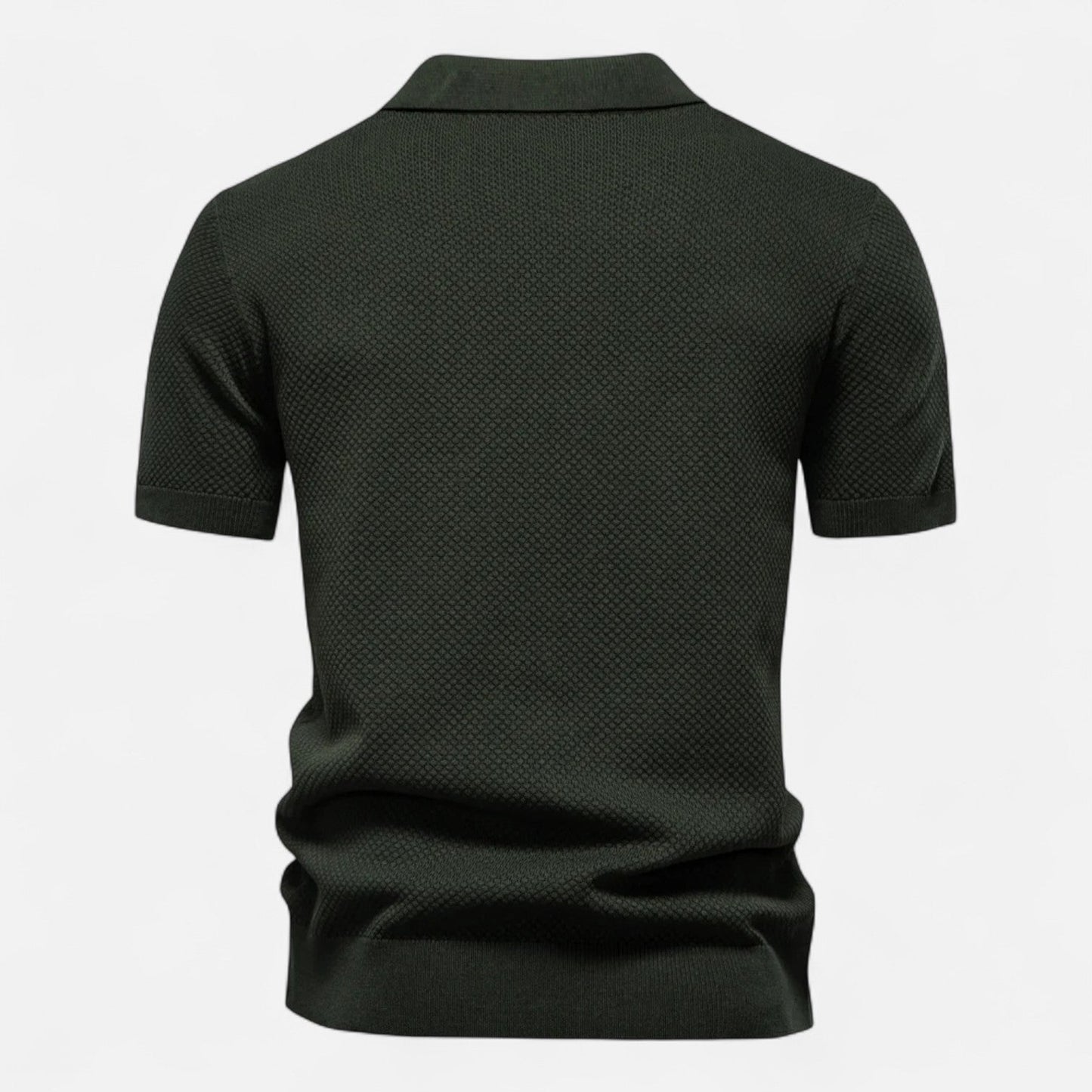 Classic knit long-sleeve button-neck polo shirt for men -8