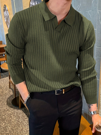 Classic V-neck knit everyday jumper for men | Callum -5