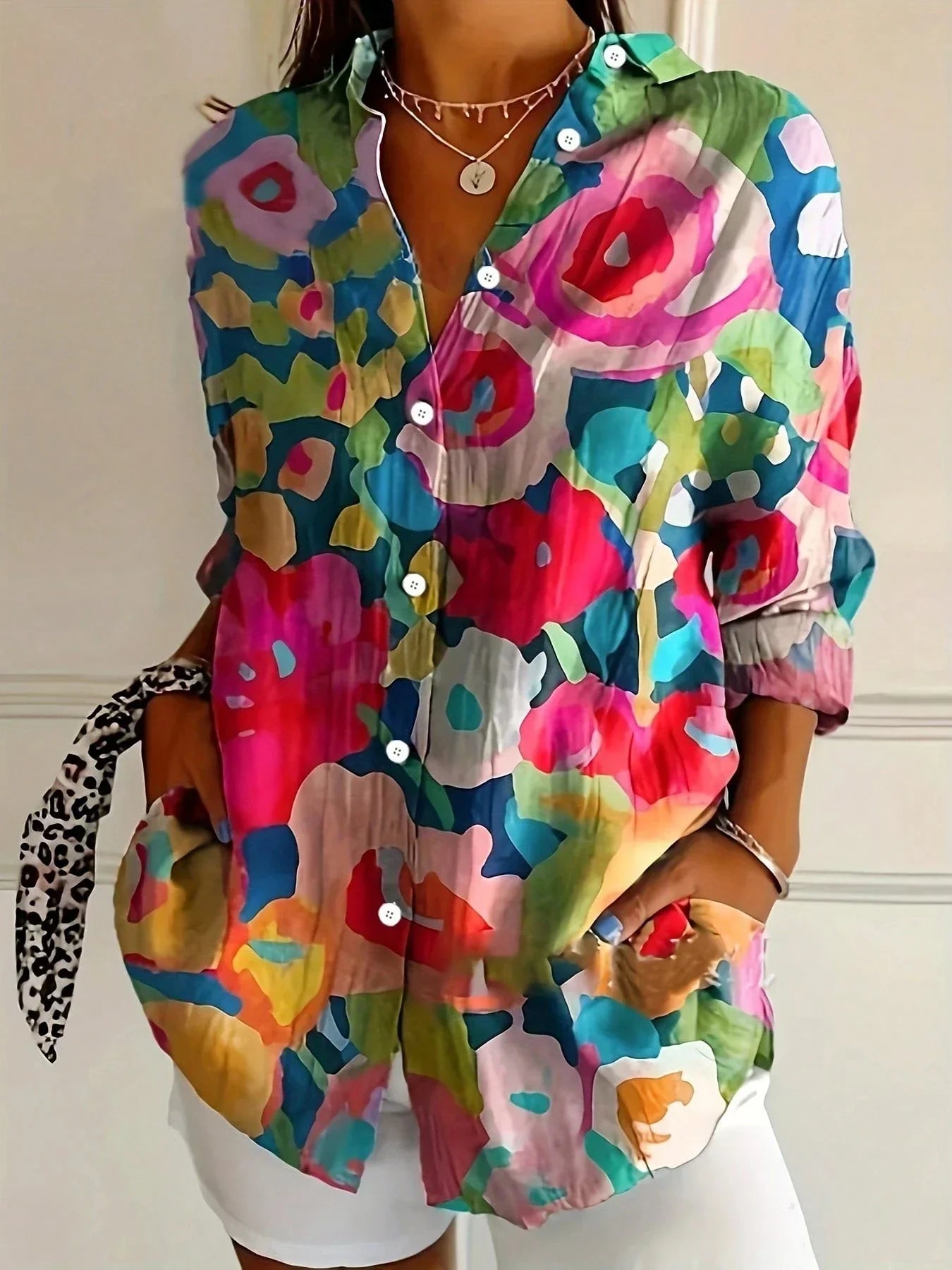 Colourful pattern everyday blouse for women | Andie -5
