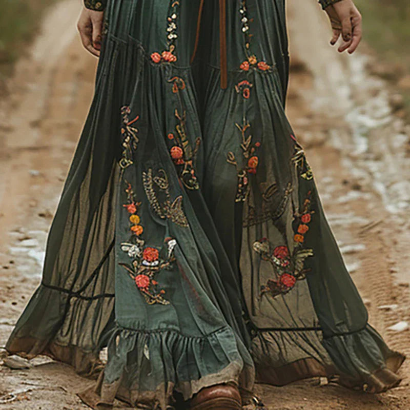 Romantic boho everyday maxi dress for women | Alina Soleil -5