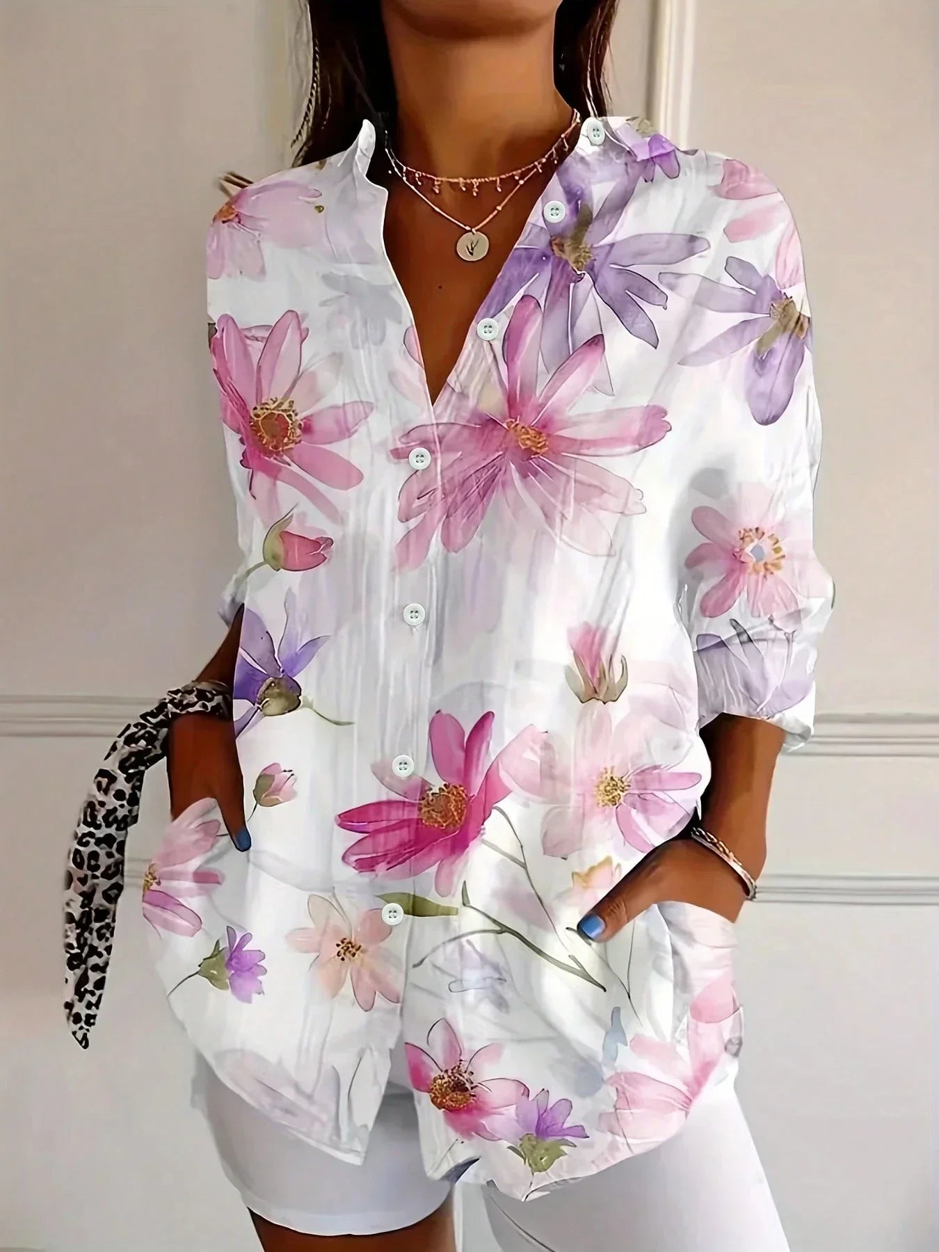 Colourful pattern everyday blouse for women | Andie -4