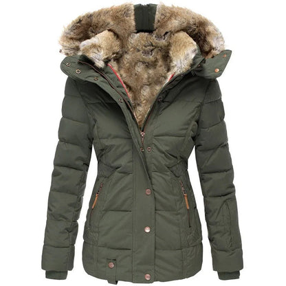 Hooded faux fur warm winter coat for women -1