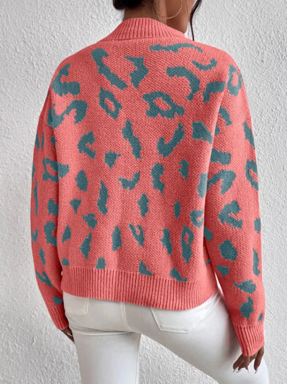 Bold leopard-print knit everyday jumper for women -6